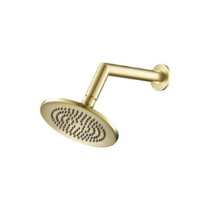 Isenberg 6″ Rain Head with 7″ Arm In Satin Brass