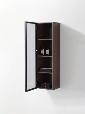 "13 Glass Wall Hung Side Cabinet In Chestnut Oak - Image 5