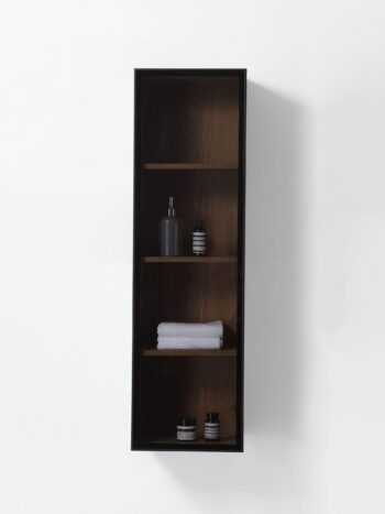 "13 Glass Wall Hung Side Cabinet In Pecan Oak - Image 4