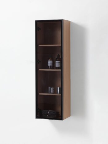 "13 Glass Wall Hung Side Cabinet In Whitewash Oak - Image 3