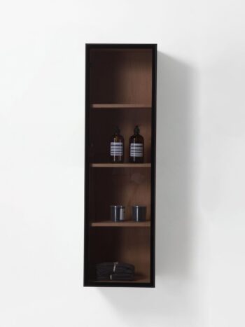 "13 Glass Wall Hung Side Cabinet In Whitewash Oak - Image 4