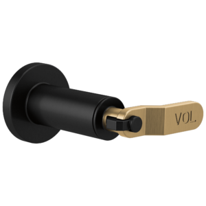 Brizo Litze®: Sensori® Volume Control Trim – Industrial Lever In Matte Black / Luxe Gold