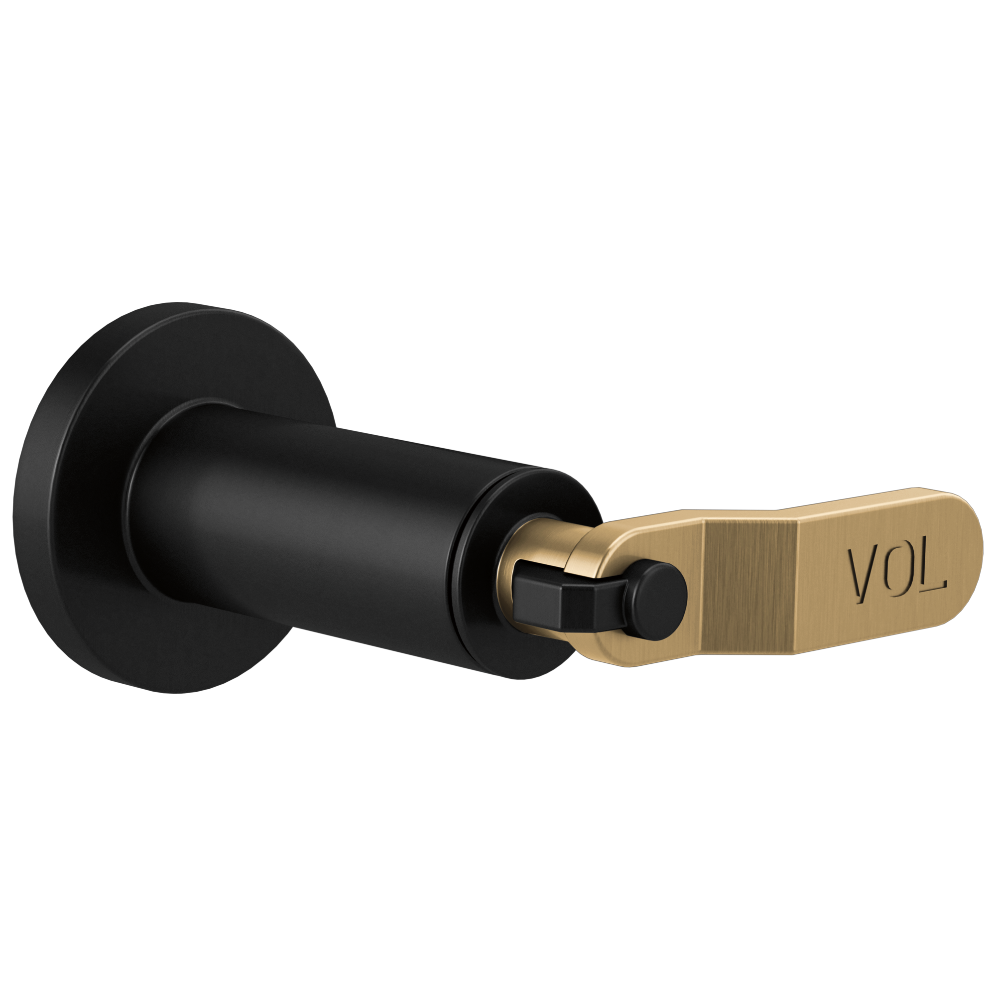 Brizo Litze®: Sensori® Volume Control Trim - Industrial Lever In Matte Black / Luxe Gold