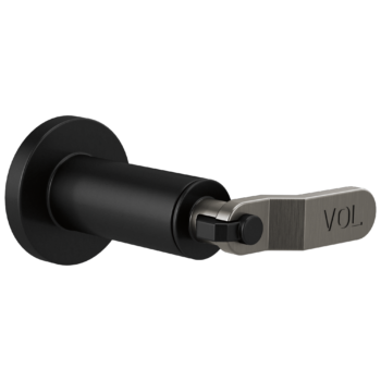 Brizo Litze®: Sensori® Volume Control Trim - Industrial Lever In Matte Black / Luxe Steel