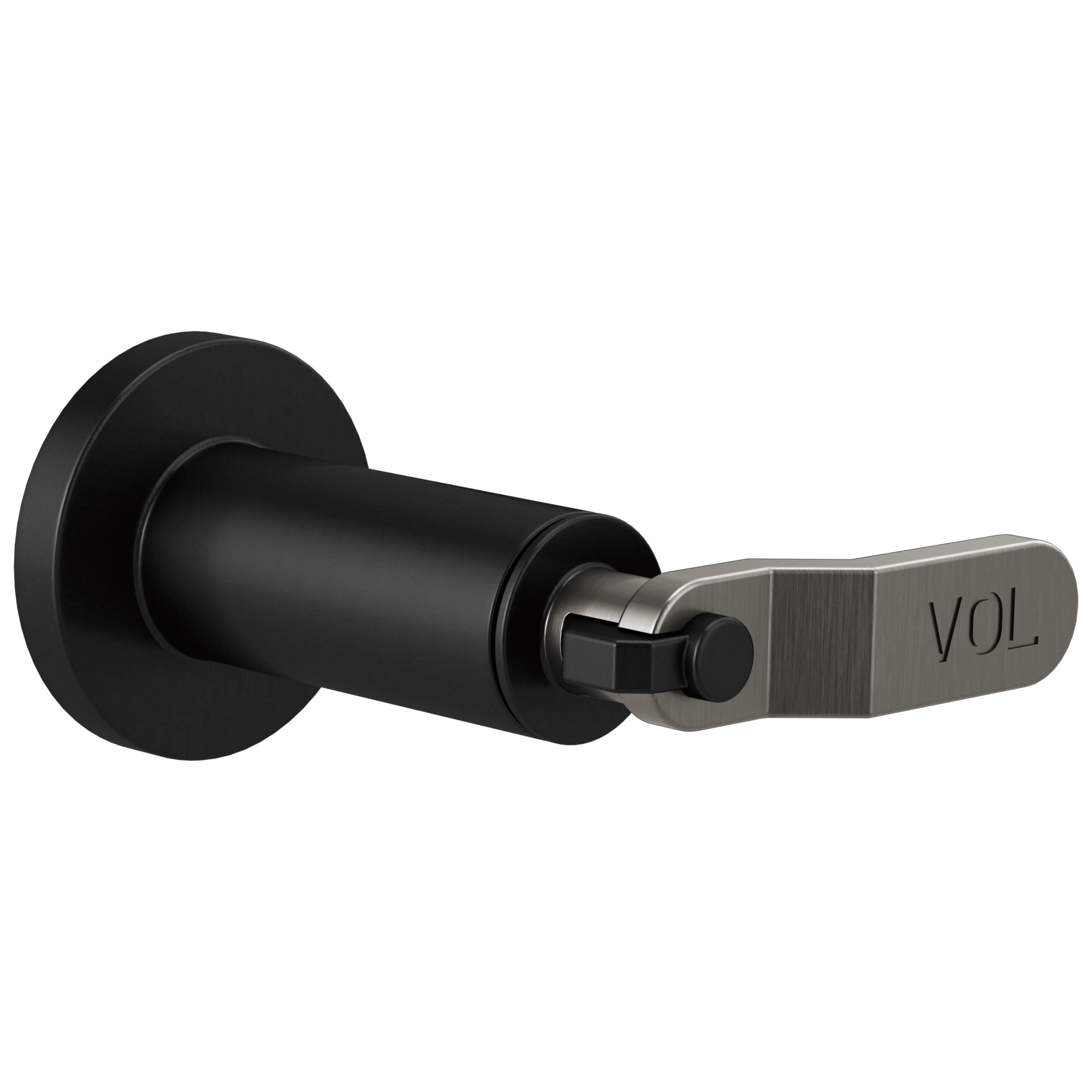 Brizo Litze®: Sensori® Volume Control Trim - Industrial Lever In Matte Black / Luxe Steel