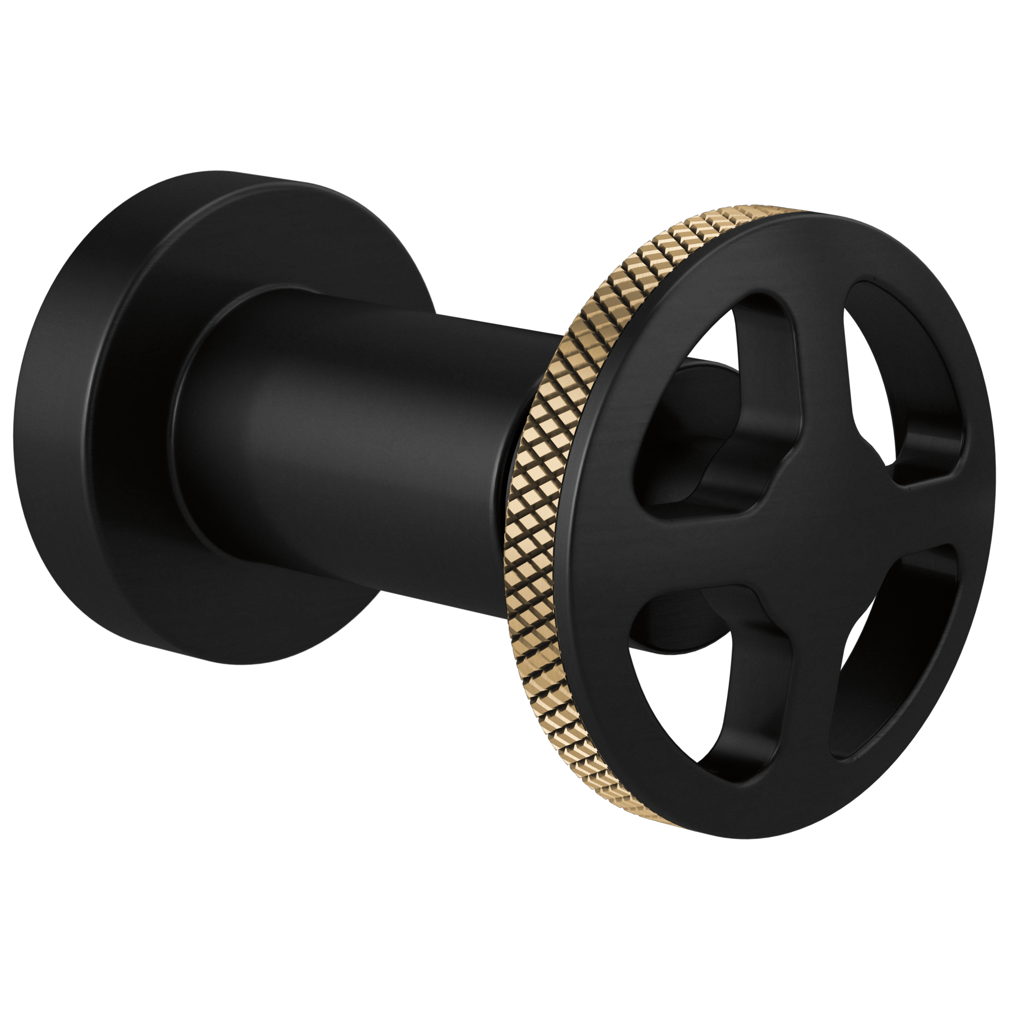 Brizo Litze®: Sensori® Volume Control Trim With Wheel Handle In Matte Black / Luxe Gold