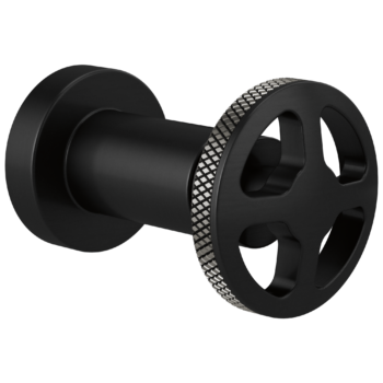 Brizo Litze®: Sensori® Volume Control Trim With Wheel Handle In Matte Black / Luxe Steel