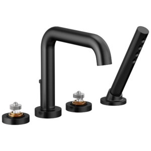 Brizo Litze®: Roman Tub with Handshower – Less Handles In Matte Black