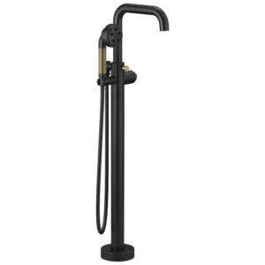 Brizo Litze®: Single-Handle Freestanding Tub Filler – Less Handle In Matte Black / Luxe Gold