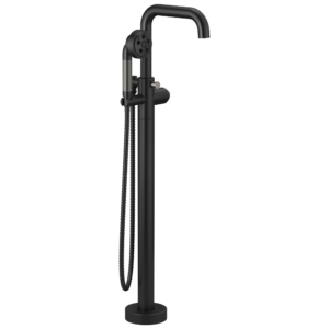 Brizo Litze®: Single-Handle Freestanding Tub Filler – Less Handle In Matte Black / Luxe Steel