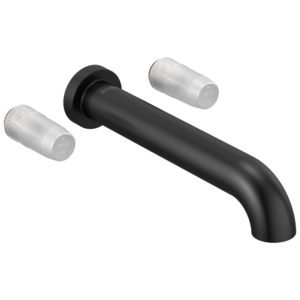 Brizo Litze®: Two-Handle Wall Mount Tub Filler – Less Handles In Matte Black