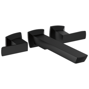 Brizo Vettis®: Two-Handle Wall Mount Tub Filler In Matte Black