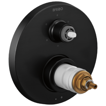 Brizo Litze®: TempAssure® Thermostatic Valve with 6-Function Diverter Trim - Less Handles In Matte Black