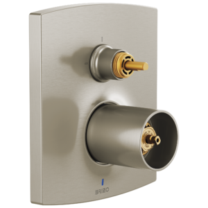 Brizo Kintsu®: Pressure Balance Valve with Integrated 3-Function Diverter Trim – Less Handles In Luxe Nickel