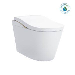TOTO Neorest LS Dual Flush 1.0 or 0.8 GF Integrated Bidet Toilet, Cotton White with Nickel Trim