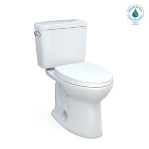 TOTO Toto® Drake® Two-Piece Elongated 1.28 Gpf Universal Height Tornado Flush ® Toilet With 10 Inch Rough-In, Cefiontect®, And Softclose® Seat, Washlet®+ Ready, Cotton White