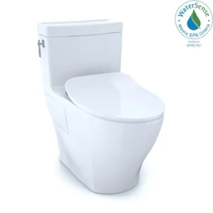 Toto® Aimes® One-Piece Elongated 1.28 Gpf Toilet With Cefiontect® And Softclose® Seat, Washlet®+ Ready, Cotton White