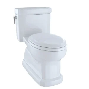 TOTO Eco Guinevere Elongated 1.28 GPF Universal Height Skirted Toilet with CEFIONTECT and SoftClose Seat, Cotton White – MS974224CEFGNo.01