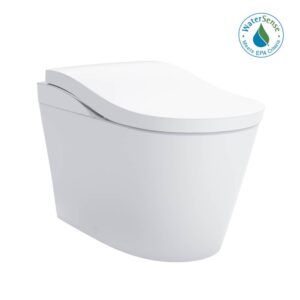 TOTO Neorest LS Dual Flush 1.0 or 0.8 GF Integrated Bidet Toilet, Cotton White with Silver Trim