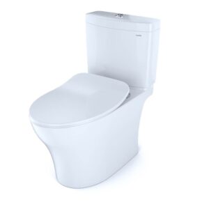 TOTO TOTO® Aquia® IV Two-Piece Elongated Dual Flush 1.28 and 0.9 GPF Toilet with CEFIONTECT® and SoftClose® Seat, WASHLET®+ Ready, Cotton White