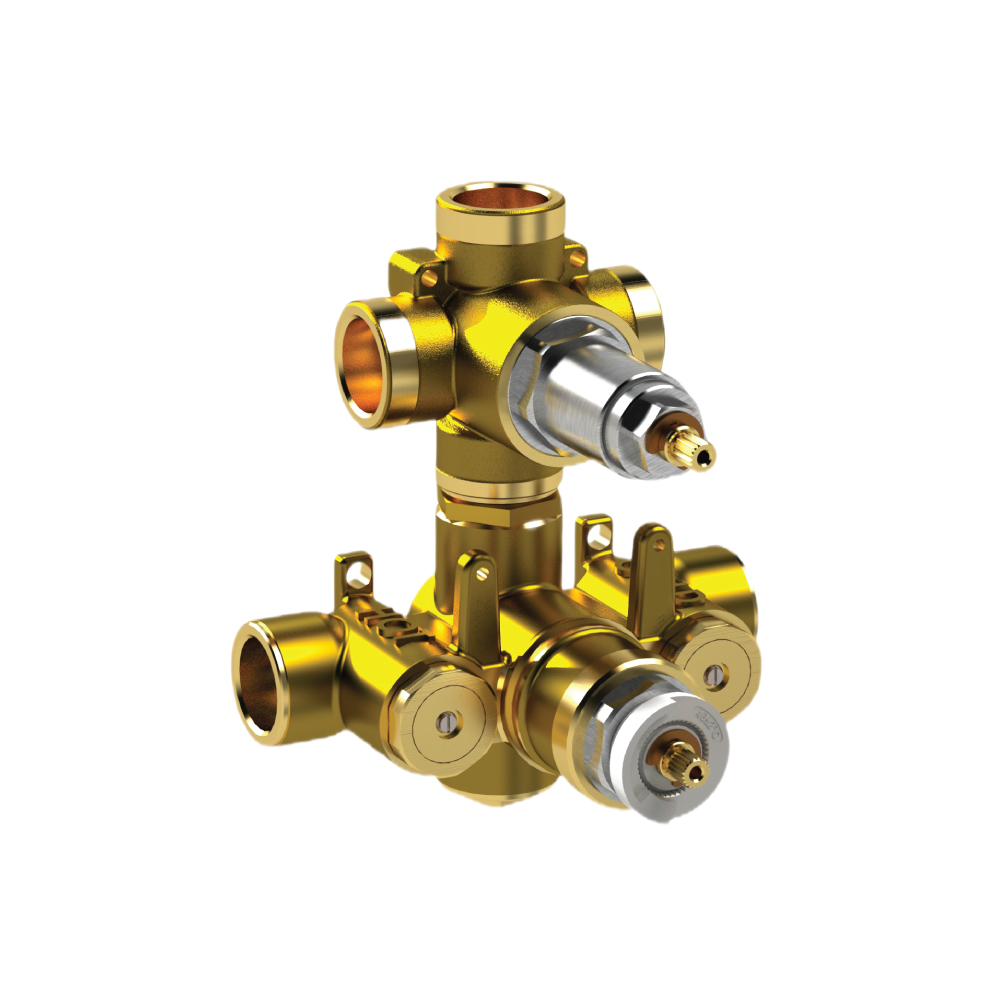 Flusso 3/4" Thermostatic Valve - 3 Outputs