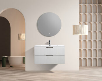 Them 36" White Fluted Vanity - Image 4