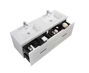 Them 60" White Fluted Vanity - Image 3