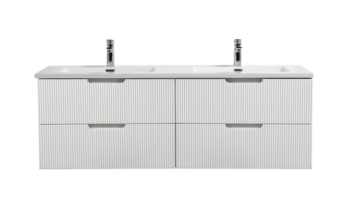 Them 60" White Fluted Vanity