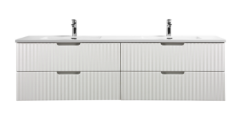 Them 72" White Fluted Vanity