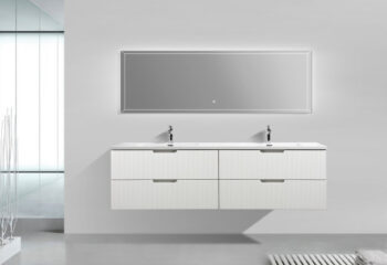 Them 72" White Fluted Vanity - Image 4