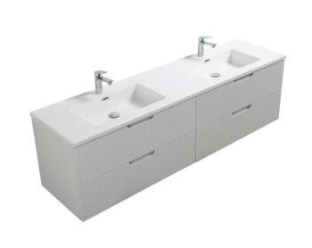Them 72" White Fluted Vanity - Image 2