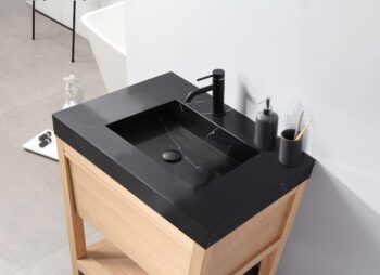 BIBURY - Whitewash Oak - Black Marquina Quartz Countertop - 36" - Image 5