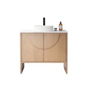 CELLE – Pecan Oak – White Countertop – 36″
