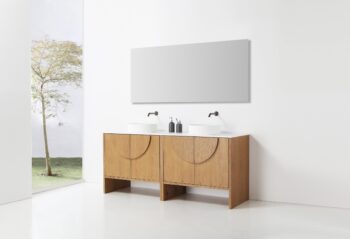 CELLE - Pecan Oak - White Countertop - 72" - Image 3