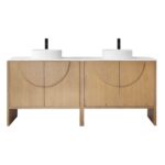 CELLE - Pecan Oak - White Countertop - 72"