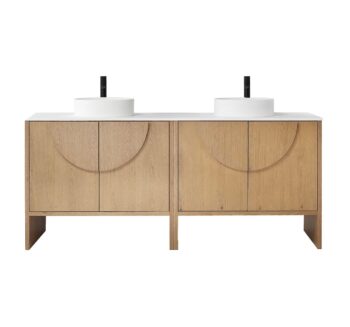 CELLE - Pecan Oak - White Countertop - 72"