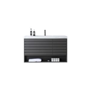 MATERA – Charcoal – White Countertop – 48″