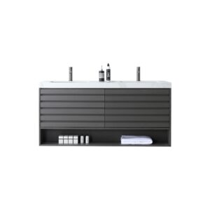 MATERA – Charcoal – White Countertop – 60″