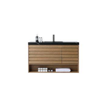 MATERA - Pecan Oak - Black Countertop - 48"