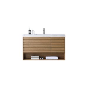 MATERA – Pecan Oak – White Countertop – 48″