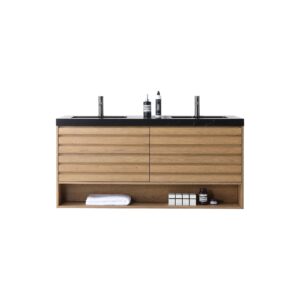 MATERA – Pecan Oak – Black Countertop – 60″