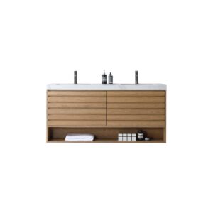 MATERA – Pecan Oak – White Countertop – 60″