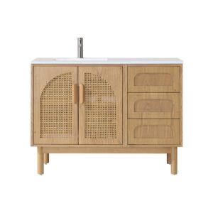NARA – Pecan Oak – White Countertop – 48″