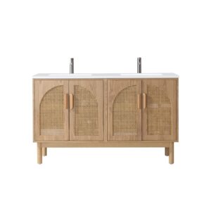 NARA – Pecan Oak – White Countertop – 60″