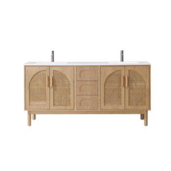 NARA - Pecan Oak - White Countertop - 72"