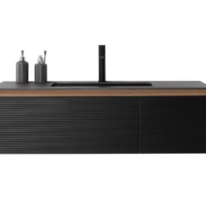 OSLO – Matte Black – Premium Black Sintered Stone Countertop – 48″