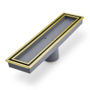 QM Lagos Series. Veil Line. Linear Drain 12" . Gold