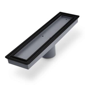 QM Lagos Series. Veil Line. Linear Drain 12″ . Black