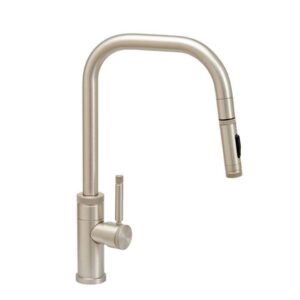 Waterstone Fulton Industrial PLP Pulldown Faucet – Angled Spout – Toggle Sprayer – Graphite
