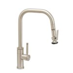 Waterstone Fulton Industrial PLP Pulldown Faucet - Angled Spout - Lever Sprayer - American Bronze